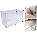 Pet Fence Portable Easy Assembly Translucent Plastic Cat Dog Enclosure for Small Medium Pet (6 Pieces L)