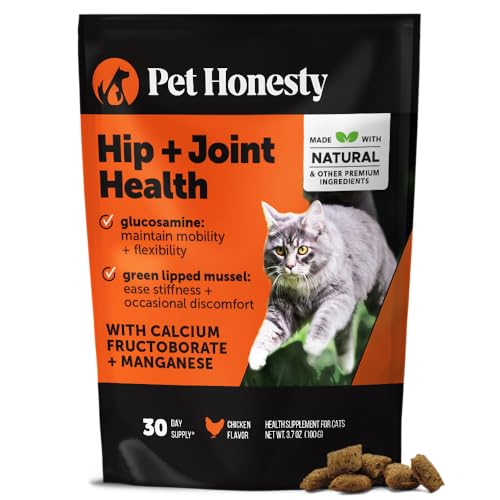 Cat Hip + Joint Health Chews – Crunchy & Creamy Cat Joint Support Supplement - Glucosamine, Chondroitin & Omega-3s – Supports Mobility, Flexibility & Comfort for Indoor & Outdoor Cats (Chicken 30-Day)