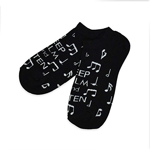 Teehee Men's Music Cotton No Show Socks 4-Pack, Musical Notes, Socks Size 10-13, Us Men's Shoe Sizes 8-11 #TOP5