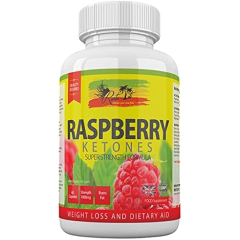 Raspberry Ketones 1000mg Capsules - Caffeine Free Raspberries Fruit Extract - Dietary & Cleanse Supplement - Provides Better Absorption Than Tablets - Supports Low Carb & Keto Diets - Made in The UK Cover