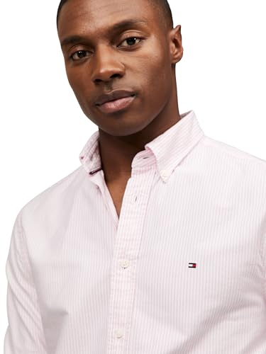 Image of Tommy Hilfiger Men's Long Sleeve Oxford Shirts in Regular Fit, Men's Button Down Shirts, Also Available in Big and Tall