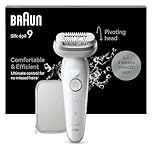 Braun Silk-épil 9, Epilierer Damen oder Haarentferner mit schwenkbarem Kopf für langanhaltende Haarentfernung, seidig-glatte Haut, Wet und Dry, Made in Germany, 9-011, Weiß oder Silber