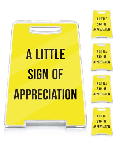 4 Pcs Appreciation Gifts for Employee Coworker Team, Thank You Gifts for Women Men Friends, Bulk A Little Sign of Appreciation Home Office Desk Acrylic Sign Decor