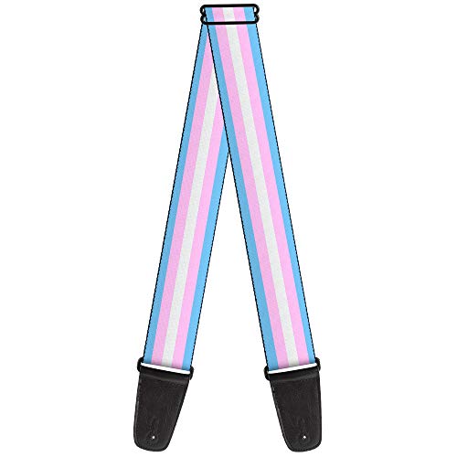 Sangle de guitare bleu layette rose blanc de 5,1 cm aux finitions soignées