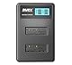 ayex USB Dual Ladegerät Kompatibel mit Sony NP-BX1 Akkus für zB DSC-H400 DSC-HX90v Lädt per USB zB an Laptop & Powerbank mit LCD-Ladestandanzeige