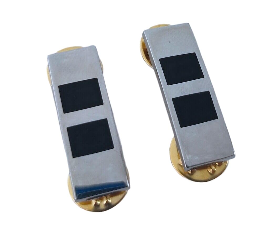 Reproduction PAIR US ARMY CHIEF WARRANT OFFICER 2 (CW2) BRITE PIN RANK INSIGNIA METAL BADGE