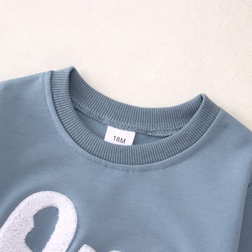 1. Geburtstag Junge Pullover Baby \One\ Bestickt Sweatshirt Neugeborenen Babykleidung Rundhals Langarmshirt Jungen Kinderkleidung Kleinkind Outfits Warmer Herbst Winter Pulli(Himmelblau,12 Monate)