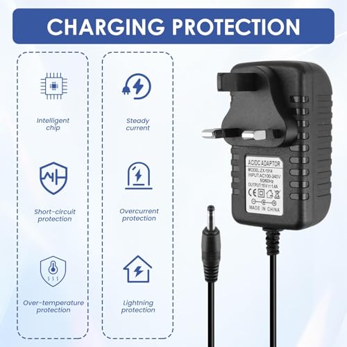 15V 1.4A 21W Power Adapter Charger Replacement for Alexa Echo 1st 2nd Gen Echo Plus 1st Gen Echo Show 1st Gen TV 2nd Gen Echo Link Echo Look with 2M Cable UK Plug Durable AC DC Power Supply - Image 2