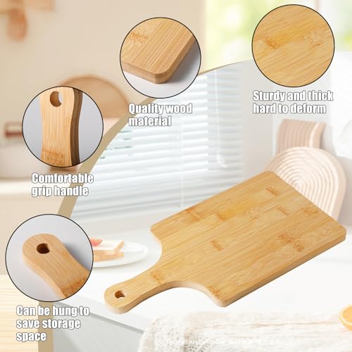 Juego de 10 tablas de cortar de madera con mango miniatura 4