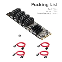 Binardat M.2 zu SATA Karte 4 Port, 6Gbps SATA 3.0 Controller, inkl. 4 SATA Kabel, für Windows 10/11 – Ansicht 7