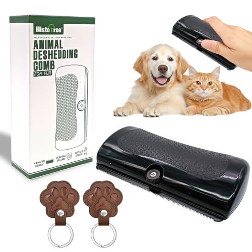 Deshedding Comb for Dogs, Cats, Horses & Rabbits, Equigroomer with Personalized Pet Hair Keepsake Box, Ergonomic Handle for Comfortable Use - Durable Pet Grooming Tool(Black)