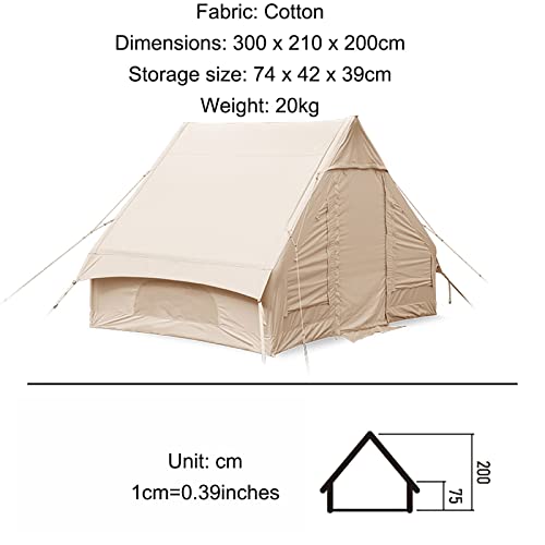 Carpa inflable de lona de algodón para 5-8 personas miniatura 3