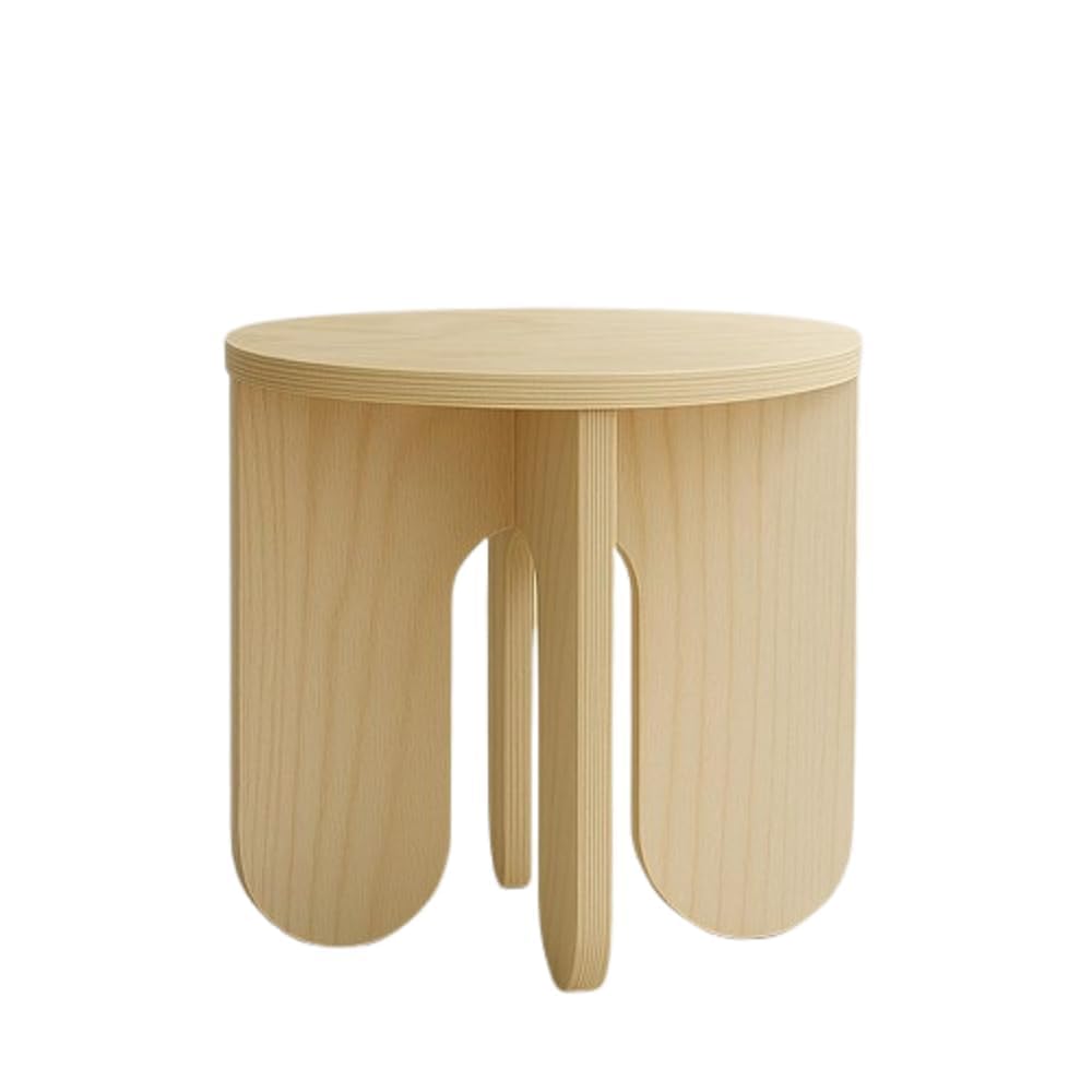 Solid Wooden Foldable Stool Space Saving Flat Pack Furniture Modern Sitting Stool for Home Living Room Bedroom Office Kids Adults Portable Strong Durable Design (Small)-picture-33