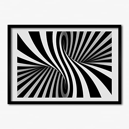 Tableau de tourbillon abstrait 70x50 cm pour illuminer un salon avec son cadre moderne Tulup