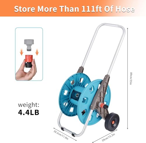 Slerft Garden Hose Reel Cart With Wheels-Outdoor Water Hose Reel,Holds 80 Feet Of 3/4 Inch thumb #4