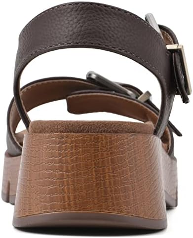 WHITE MOUNTAIN Women's Leftmost Platform Sandal, Brown/Smooth, 11 M | Image 4