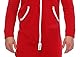 Gennadi Hoppe Herren Jumpsuit Overall Onesie Männer Schlafanzug Einteiler Jogger Pyjama Baumwolle warm weich kuschelig flauschig lässig sportlich modern Ganzkörper Anzug 2XL rot roter H6185