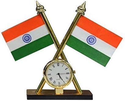 Car Dashboard Indian Flag with Clock for Mahindra Bolero