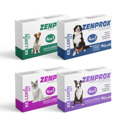 Zen prox - Vermífugo de amplo espectro para cães 25kg a 50kg- 4 comprimidos palatáveis (pega giárdia
