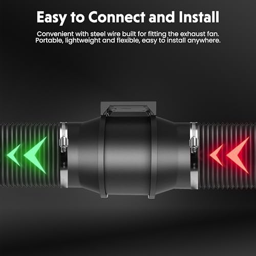 InfiniPower Dryer Vent Hose, 8" Insulated Flexible Duct 8FT with 2 Clamps, Heavy Duty Four Layer Protection for Heating Cooling Ventilation and Exhaust, 8" x 8', Black