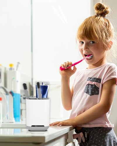 Miniatura 6 de Toaren Soporte Organizador De Cepillos Dientes,Porta Cepillo Dientes Baño,Portacepillos Dientes Eléctrico,Soporte Vaso Para Cepillo Dientes Y Pasta,Extraíble De Plástico,Antideslizante Para Familia
