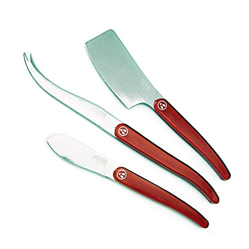 Laguiole Evolution 3-Piece Acidule Cheese Set, Red