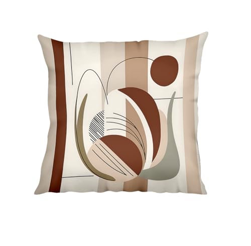 Image of SCPmarts Abstract Printed Cushion Cover Home Decorative Pillow for Sofa Soft Solid Square Throw Pillow Cushion Covers Satin Cushion Covers Set of 5 Size 16 x 16 Inch (C1)
