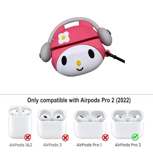 Image of YODI Case Cover for Airpods Pro|Pro 2|Airpods Pro 3|Airpods 4 Pouch, Silicone Cases with Cleaner Kit 360 Drop Protection,Shock-Resistant ([Headphone - Pink Kitty ], Airpods Pro /Pro 2)