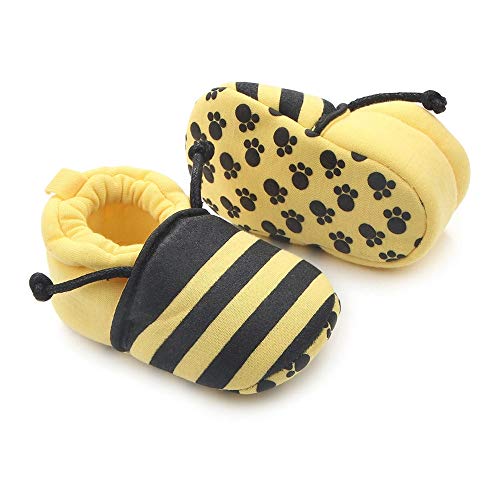 Save Beautiful Cute Cartoon Infant Unisex Baby Warm Cotton Anti-Slip Soft Sole First Walkers Shoes (6-12 Months, Bee) #TOP2