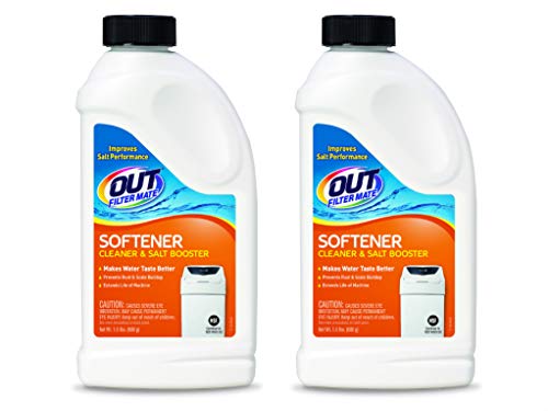 OUT Filter Mate Water Softener Cleaner and Salt Booster Powder, 24 oz Bottle 2-Pack