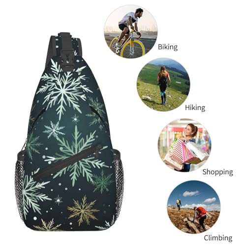 Bolso cruzado con patrón de copo de nieve navideño miniatura 6