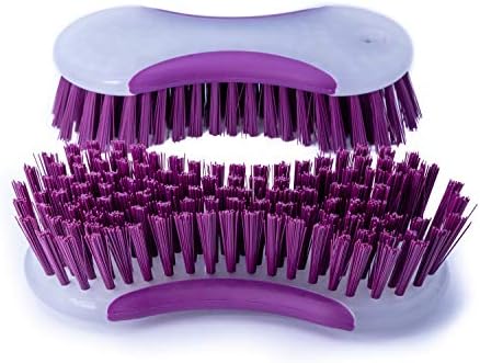 NCaan 2Pc Durable Household Scrubbing BrushesStiff Bristle BrushNon-Slip Soft GripFloor scrub brushStiff Hand BrushCarpet BrushGrout Cleaning BrushColours May Vary (Assorted)