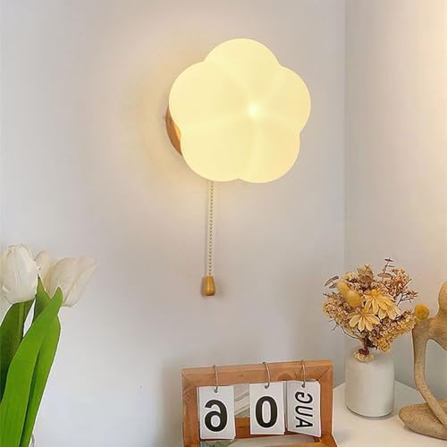 Lámpara de pared junto a la cama con interruptor de cordón para lectura 3