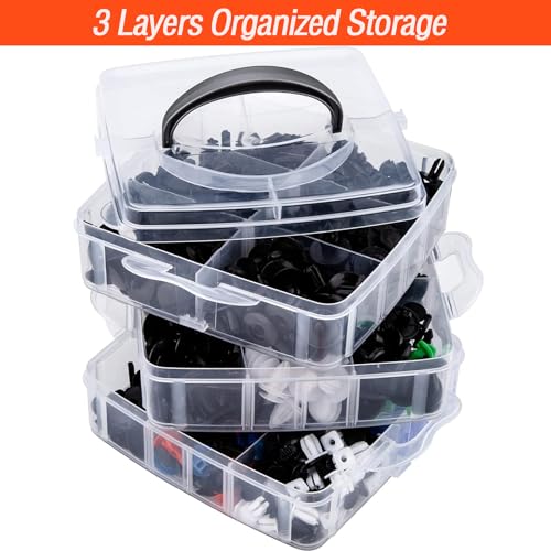 1160Pcs Car Retainer Clips Fasteners Cars Body Kits - 26 Most Popular Sizes Nylon Bumper Fender Rivets Car Door Panel with 10 Cable Ties and Fasteners Remover for Toyota GM Ford Honda Chevy Nissan - Image 6