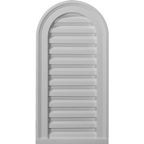 Ekena Millwork 22"W x 29"H Cathedral Urethane Gable Vent Louver, Functional