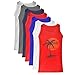 Kamaple Palm Tree Men's Fitness Tanks Tops T Shirt Red