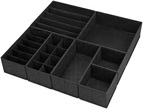 DIMJ Organisateur De Tiroir Pliable, Lot De 15 Boîte De Rangement Pour Sous- Vêtements, Rangement Pantalon Jean, Pour, Chaussettes, Pantalons, Beige