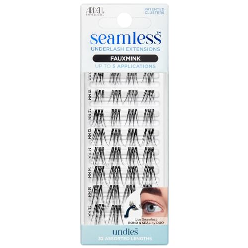 Ardell Seamless Underlash Extensions Refill Faux Mink, False Eyelashes, Vegan Friendly, 32 Assorted Lengths (Pack of 1)