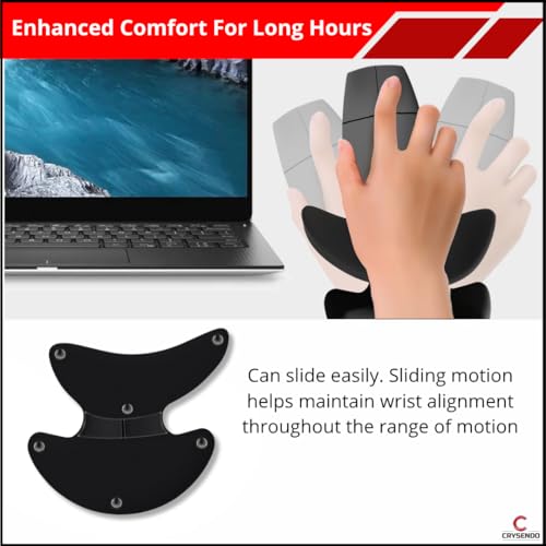 Image of Crysendo Ergonomic Mouse Wrist Rest Support | Gliding Palm Rest Pad with Double Support for Wrist Pain Relief & Pressure Release | Mouse Pad for Office, Gaming, Coding, Work Desk (Black)