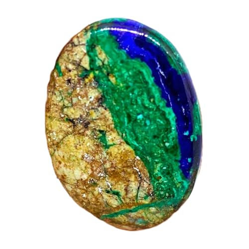 Cabochon en azurite malachite naturelle 27x18mm pour création de bijoux