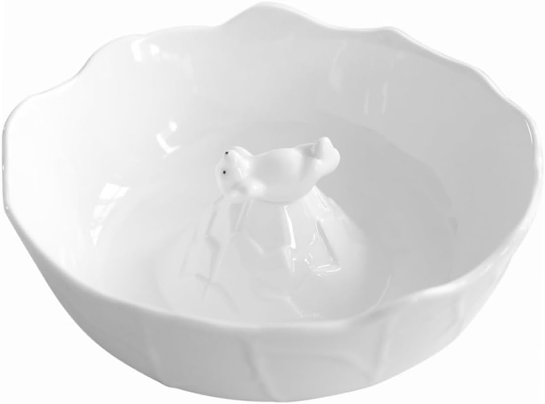 PRETYZOOM 1Pc Creative Polar Bear Cartoon Ceramic Salad and Dessert Bowl Food Serving Bowl for Home and Dining Decoration Unique Kitchen Tableware White