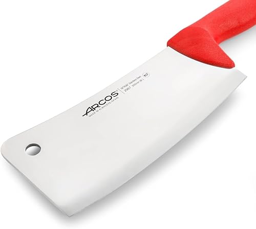 Miniatura 10 de Arcos Cuchillo de carnicero de acero inoxidable nitrum de 7 pulgadas y hoja de 7.480 in. Cuchillo de carnicero profesional. Mango ergonómico de
