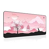 Extended Gaming Mouse Pad, LANGTU Large XXL Mouse Mat with Stitched Edge, Pink Desk Mat for Computer...