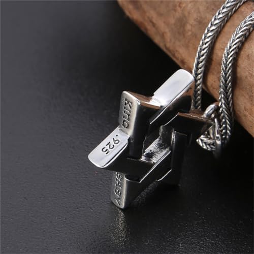 Collar de hexagrama unisex de plata esterlina con diseño minimalista 5