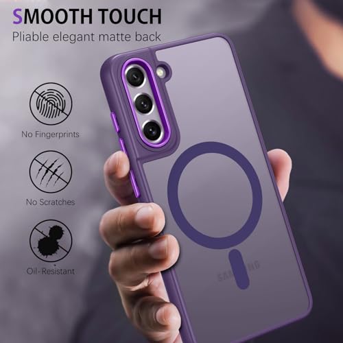 DUEDUE Magnetic Case for Samsung Galaxy S21 FE 5G Case,Samsung S21 FE Case Compatible with MagSafe Translucent Matte Soft TPU Shockproof Protective Bumper Cover Slim Thin Phone Cases 6.4 Inch,Purple by DUEDUE - Image 6