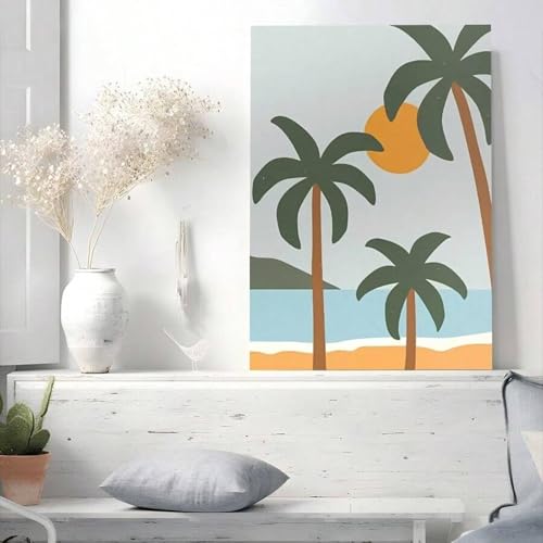 Affiche hawaïenne palmier déco murale chambre moderne 30x45cm