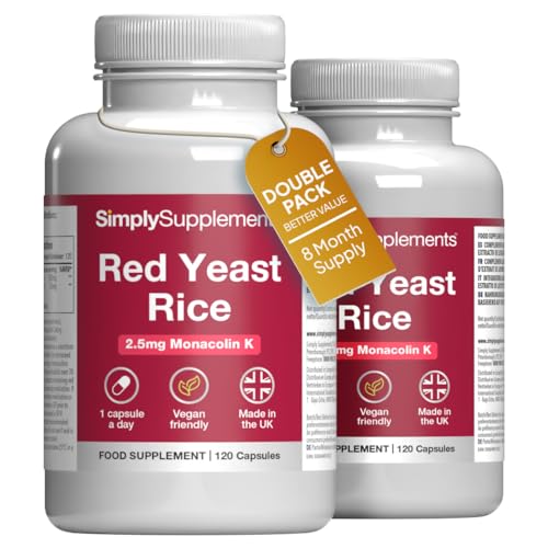 Red Yeast Rice | 2.5mg Monakolin K | Traditional Fermented Extract | One-a-Day Capsule | Vegan & Vegetarian Friendly | 240 Capsules = 8 Months’ Supply | GMP-Certified & UK-Made