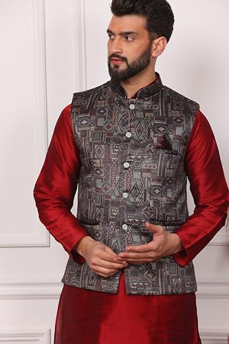 Image of Kurta With Churidar & Multicolor Nehru jacket Set