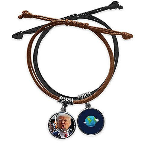 Pulsera Trump cadena de mano de cuero y cuerda para coleccionistas