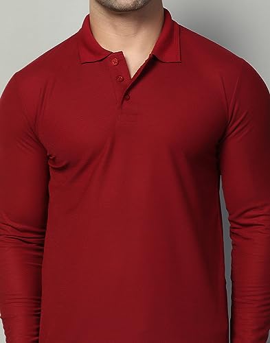 Image of INKKR Full Sleeve Men's Solid Polo Neck T-Shirt Combo